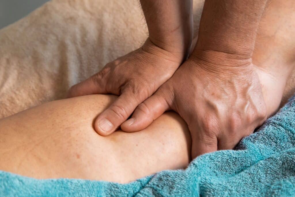 Massaging leg